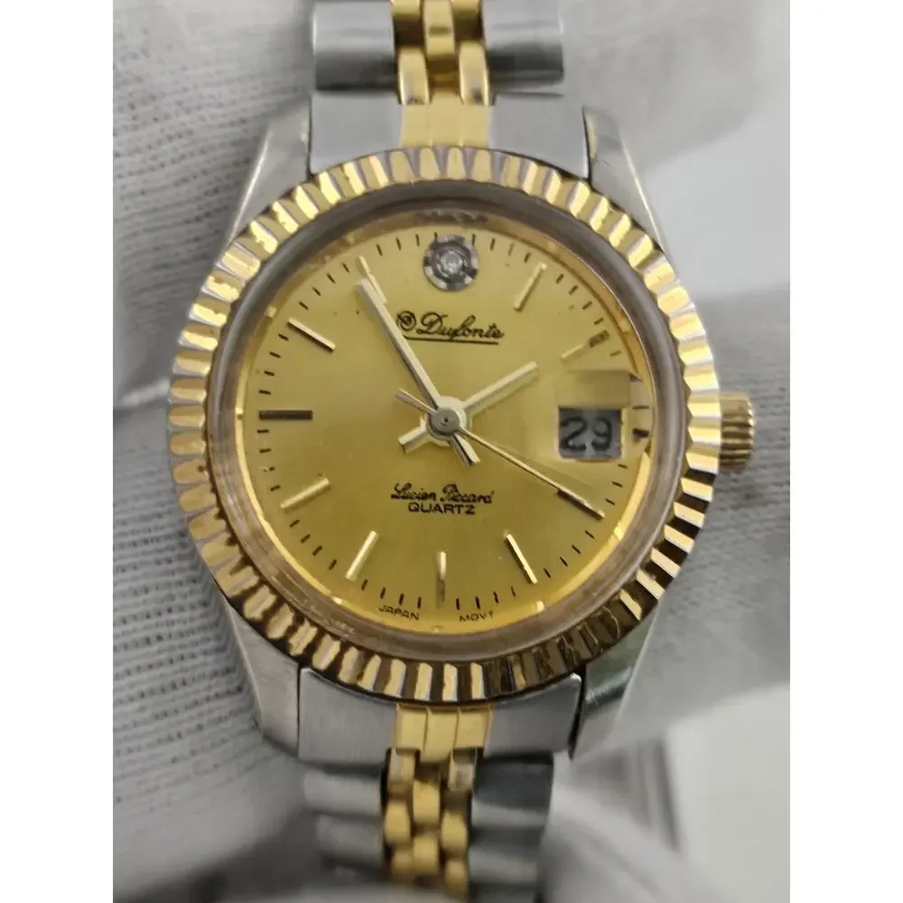 Ladies Lucien Piccard Dufonte Presidential Style Fluted Bezel Quartz Watch Runs